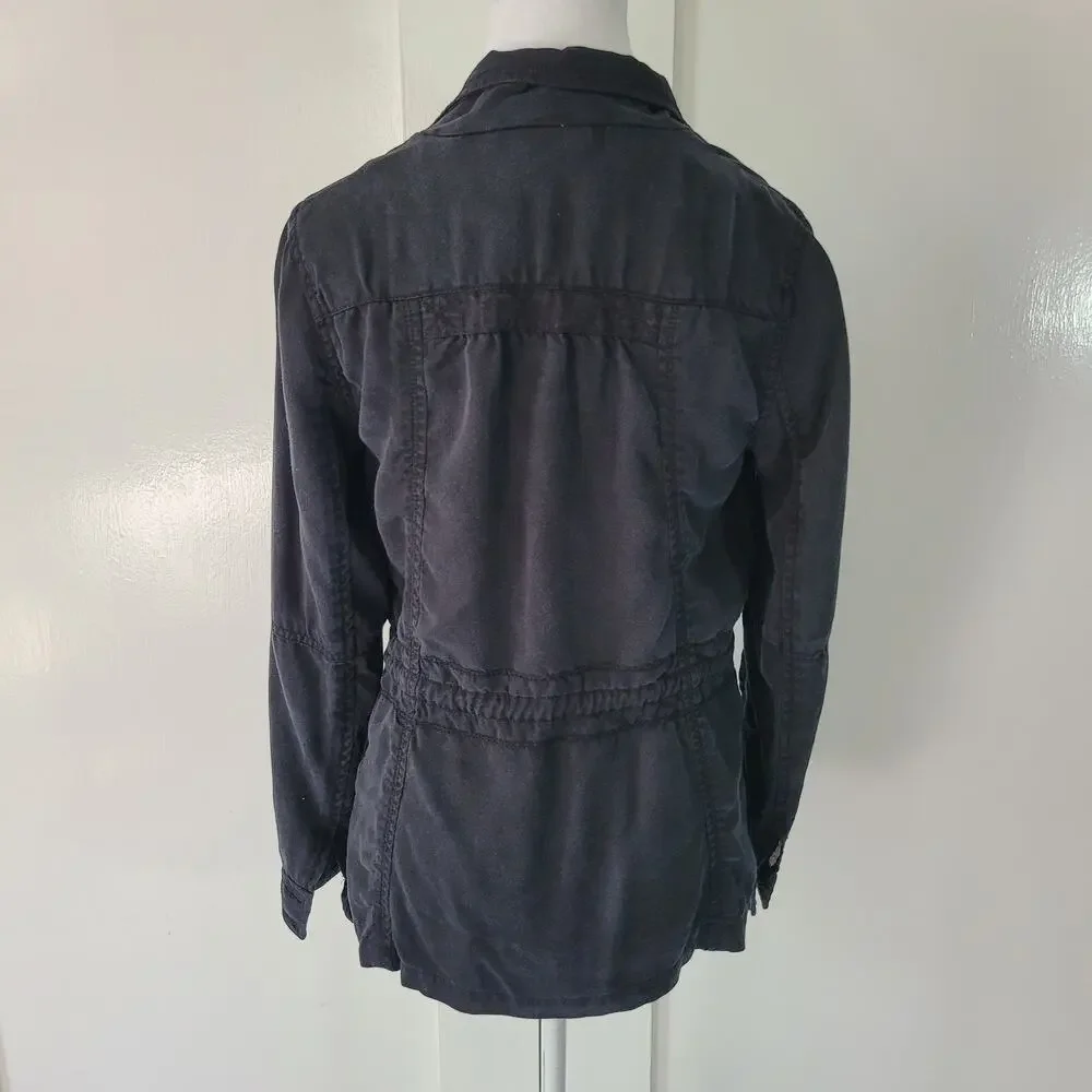 Anorak Size S Women's Surplus Utility Jacket Lightweight Black Zip Drawstring - Picture 3 of 10